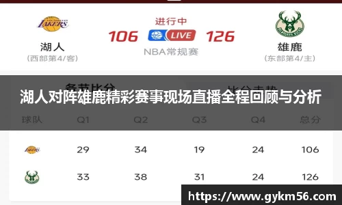 湖人对阵雄鹿精彩赛事现场直播全程回顾与分析